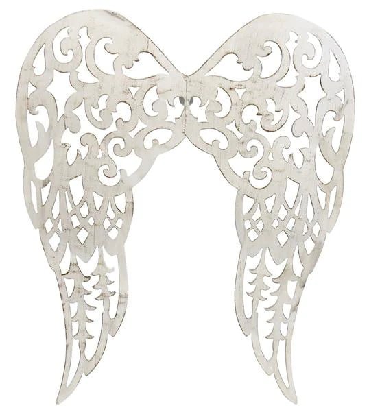 Filigree Angel Wings: 18" Antique Cream (Small Defect) - MM1112K5-D - The Wreath Shop
