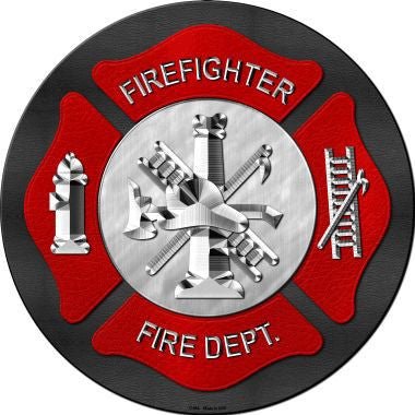 Firefighter Metal Circular Sign - C-484 - The Wreath Shop