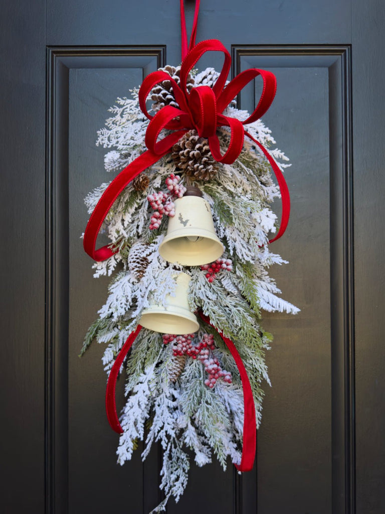 Flocked Christmas Swag w/ Bells Kit - Liberty Bell Swag - The Wreath Shop