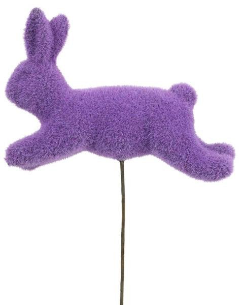 Flocked Rabbit Pick: Lavender - HE722713 - The Wreath Shop