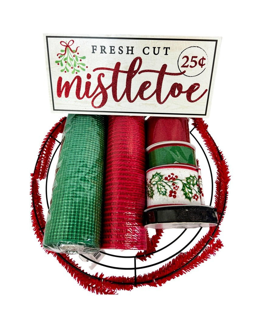 Fresh Cut Mistletoe Wreath Kit - Mistletoe Wreath Kit - The Wreath Shop