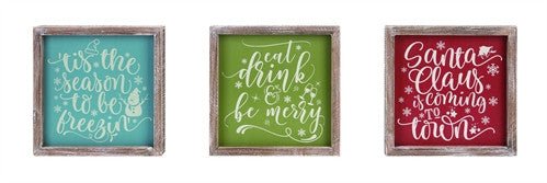 Frosty Winter/Christmas Box Frame Signs - Y5803 - Santa - The Wreath Shop