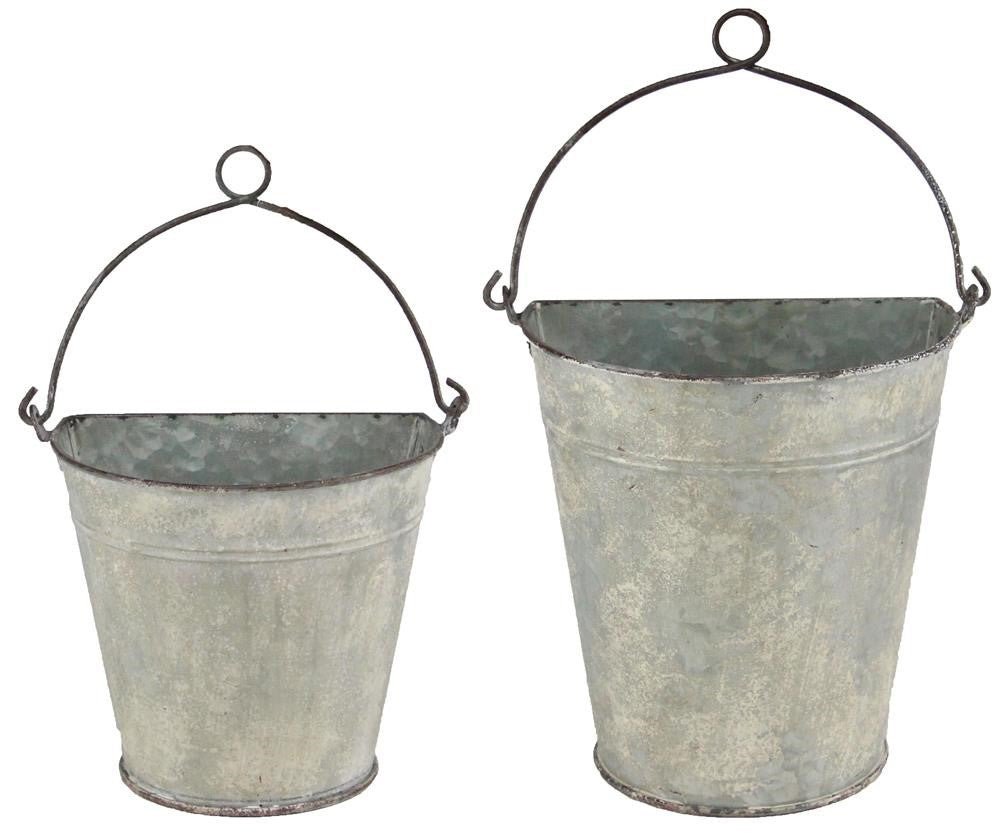 Galvanized Wall Buckets - KE1902-small - The Wreath Shop