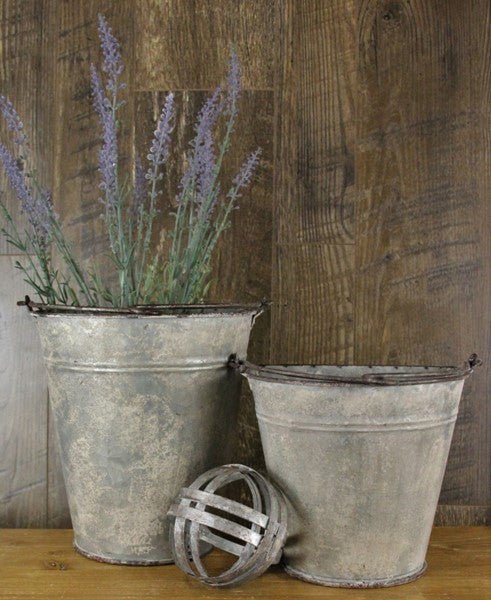 Galvanized Wall Buckets - KE1902-small - The Wreath Shop