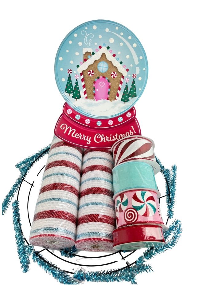 Gingerbread Snow Globe Wreath Kit - Snow Globe Kit - The Wreath Shop