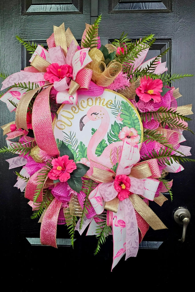 Glitter Flamingo Wreath Kit - Flamingo Wreath Kit - The Wreath Shop