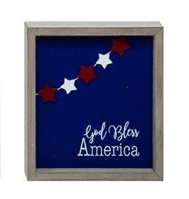 God Bless America Block Sign - A6373-god bless - The Wreath Shop