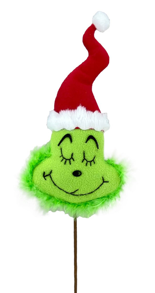 Green Christmas Monster Head Pick Small - 85544RWG - The Wreath Shop