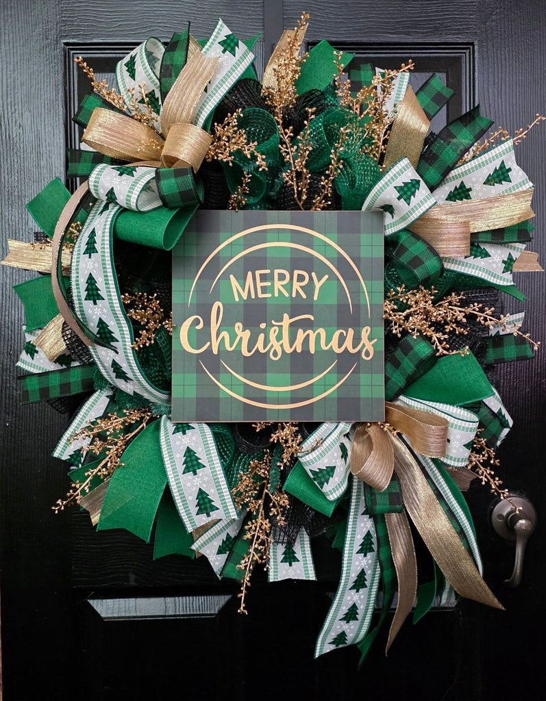 Green Merry Christmas Wreath Kit - Green Merry Christmas Wreath Kit - The Wreath Shop