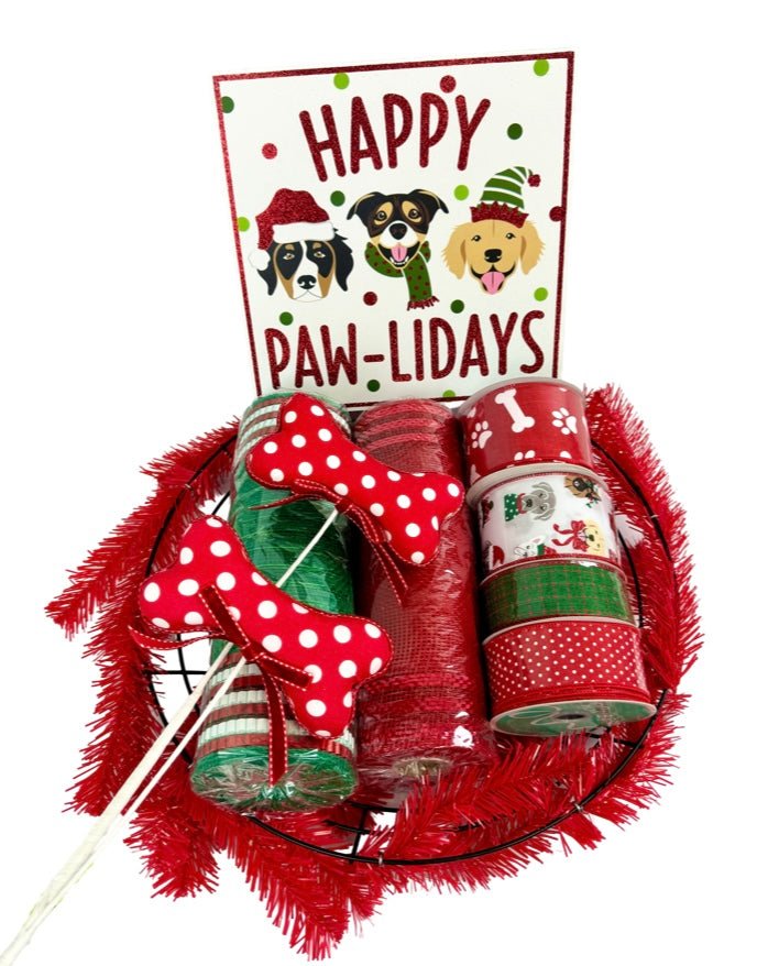 Happy Pawlidays Wreath Kit - Happy Pawlidays Wreath Kit - The Wreath Shop