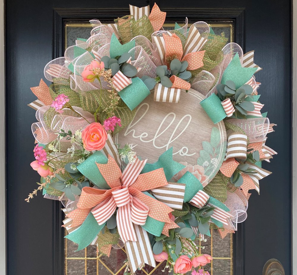 Hello Wreath Kit - Peach/Green - Hello Wreath Kit Peach - The Wreath Shop