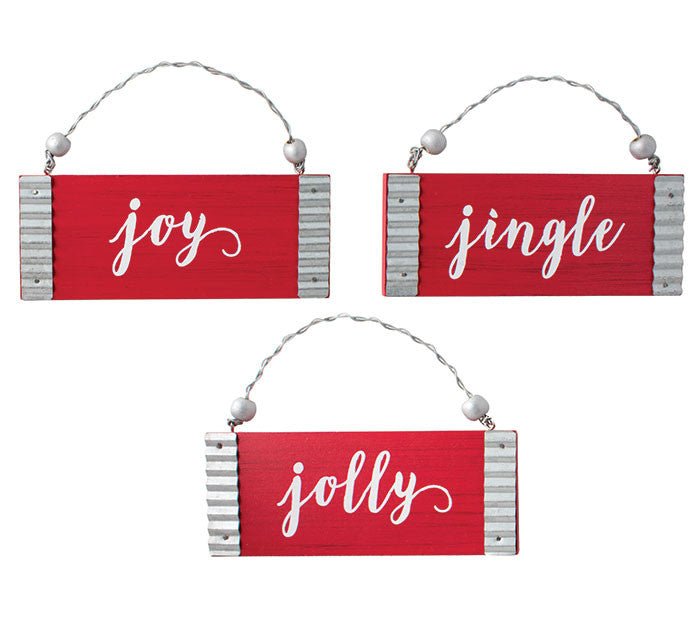 Jingle, Jolly, or Joy Red Ornament - 9734007 - Joy - The Wreath Shop