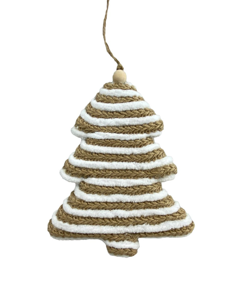 Jute/Chenille Christmas Tree Ornament - 85614BNWT - The Wreath Shop