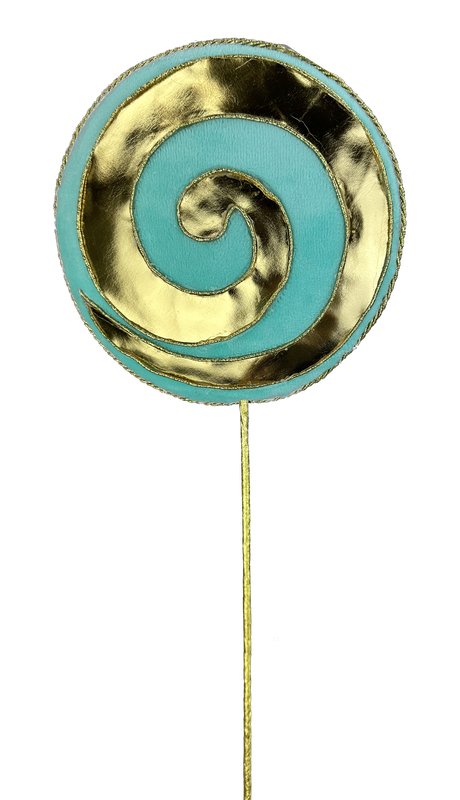 Lg Aqua/Gold Lollipop - 20" - 85907AQU - The Wreath Shop