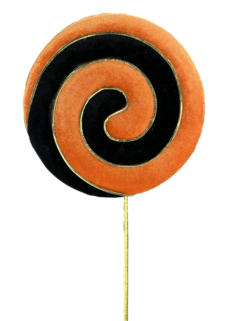 Lg Orange/Black Lollipop - 23" - 57115ORBK - The Wreath Shop