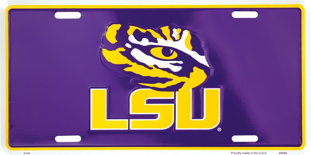 Louisiana State University LSU Tigers Embossed Metal License Plate - LP-2145 - The Wreath Shop
