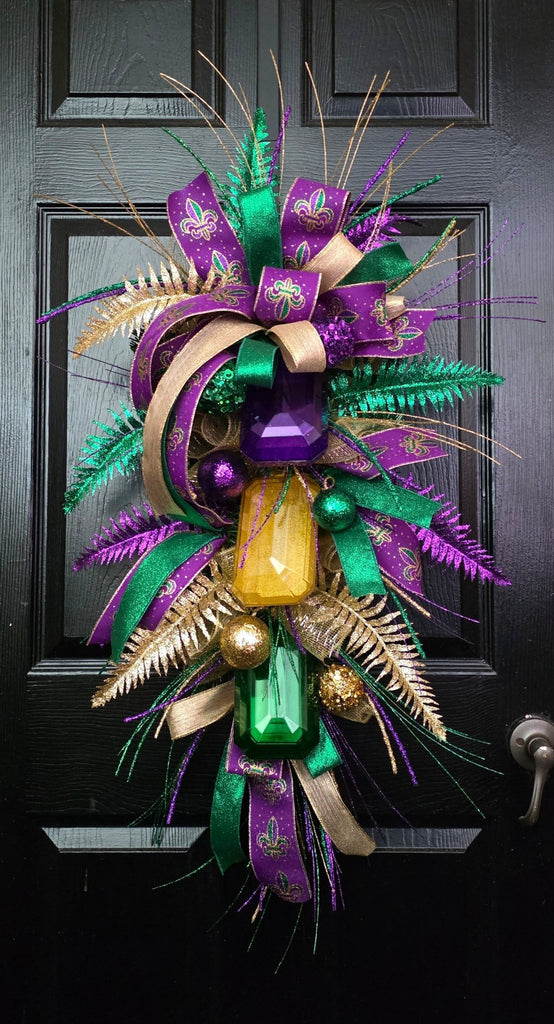 Mardi Gras Gem Swag - Example Only -  - The Wreath Shop
