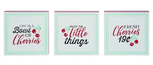 MDF Cherry Block Signs - A6525 - life is a bowl - The Wreath Shop