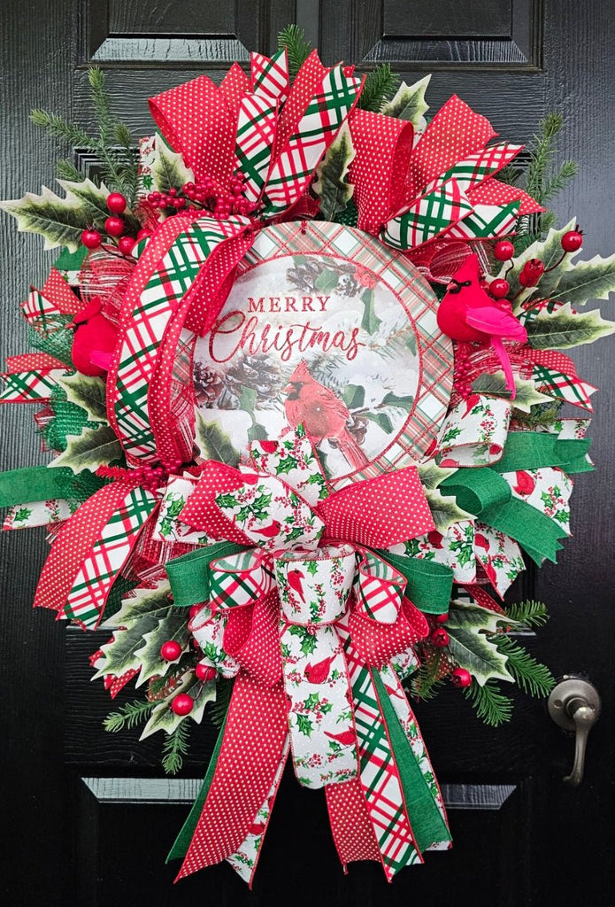 Merry Christmas Cardinal Wreath Kit - Merry Christmas Cardinal Kit - The Wreath Shop