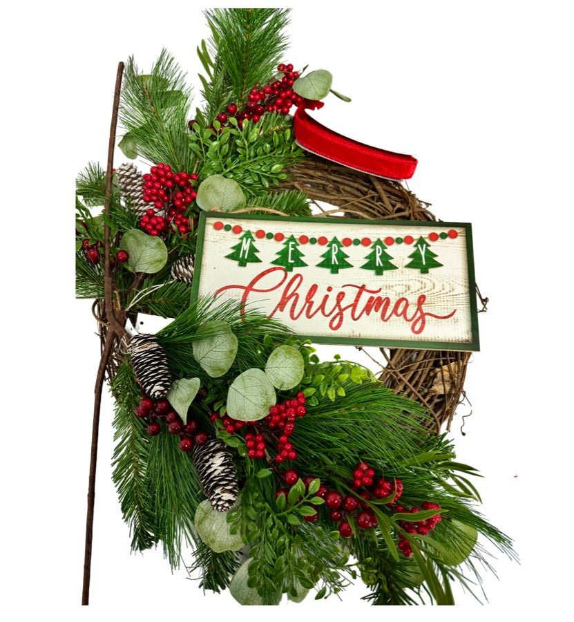 Merry Christmas Grapevine Wreath Kit - Merry Christmas Grapevine Kit - The Wreath Shop