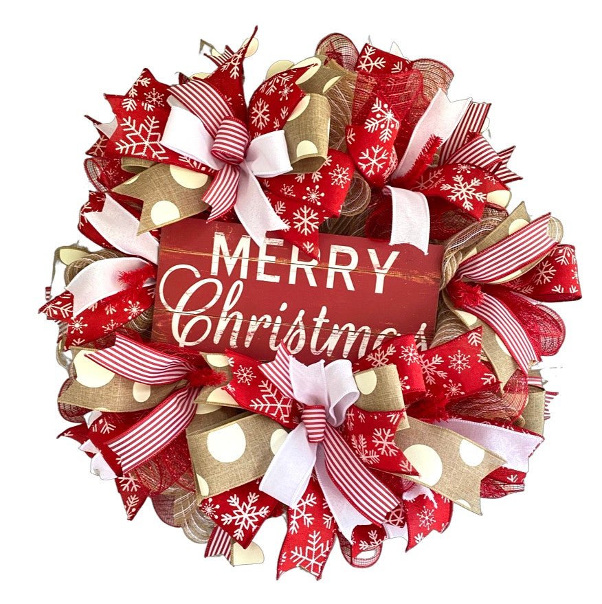 Merry Christmas Wreath - Free Shipping - Merry Christmas Wreath - The Wreath Shop