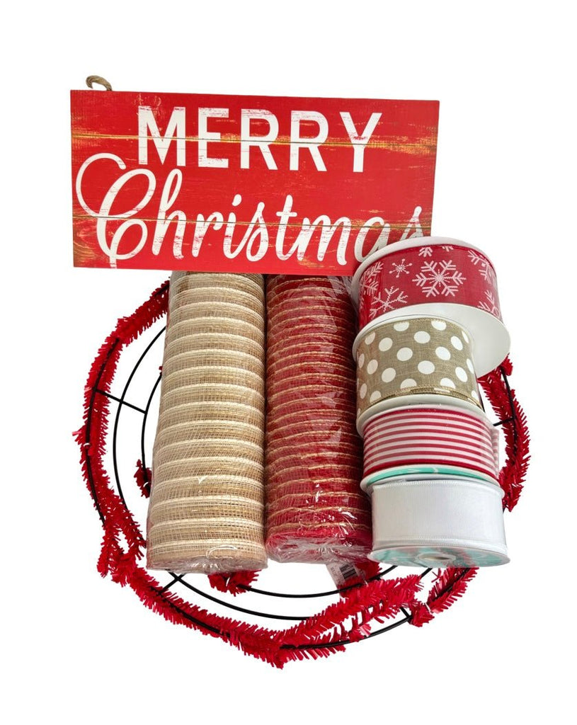 Merry Christmas Wreath Kit - Merry Christmas Wreath Kit - The Wreath Shop
