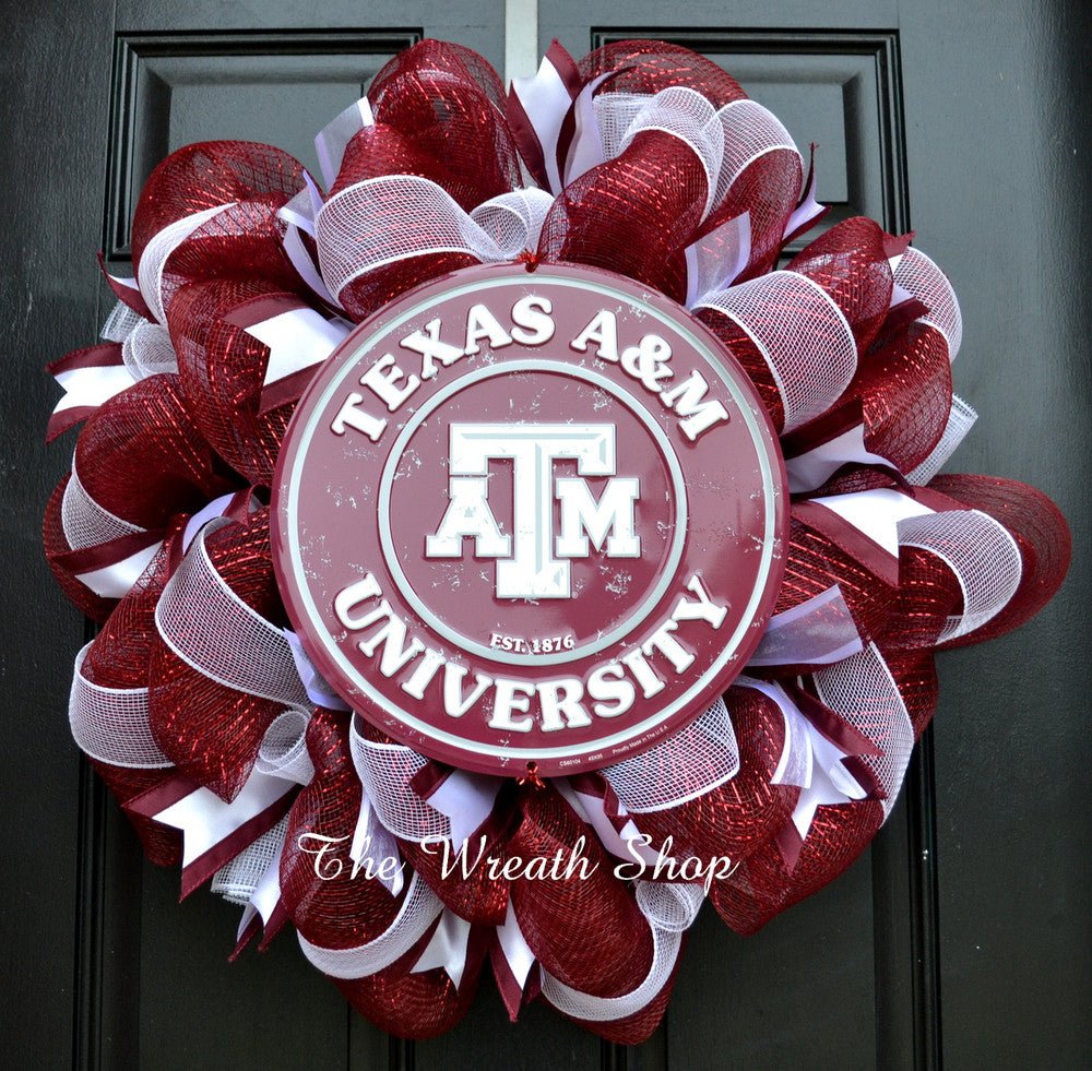 Mesh Texas A&M Wreath (Example Only) - WRTH504 - The Wreath Shop