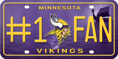 Minnesota Vikings #1 Fan NFL Embossed Metal License Plate - MTF3102 - The Wreath Shop