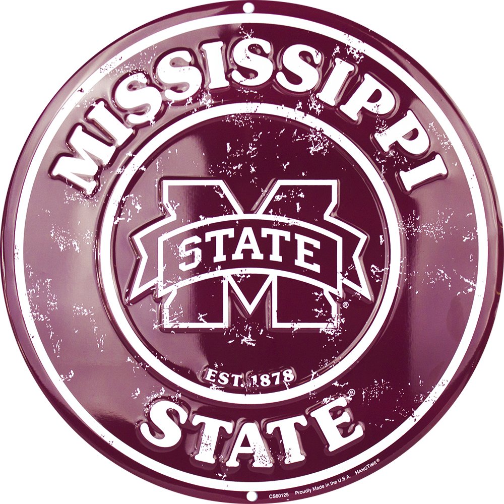Mississippi State Embossed Metal Circular Sign - CS60125 - The Wreath Shop