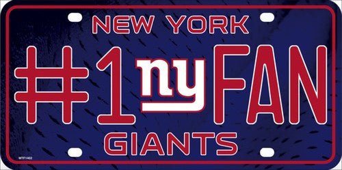 New York Giants #1 Fan NFL Embossed Metal License Plate - MTF1402 - The Wreath Shop