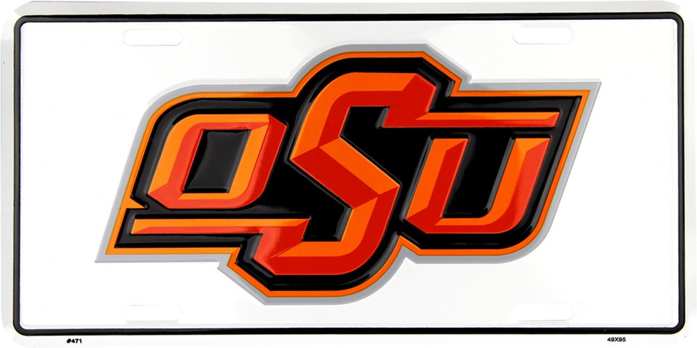 Oklahoma State University Embossed Metal License Plate - LP-471 - The Wreath Shop