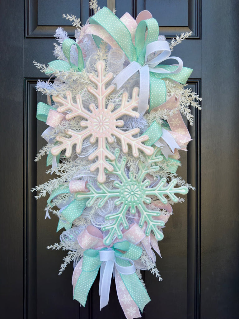 Pastel Snowflake Swag - Free Shipping - Pastel Snowflake Swag - The Wreath Shop