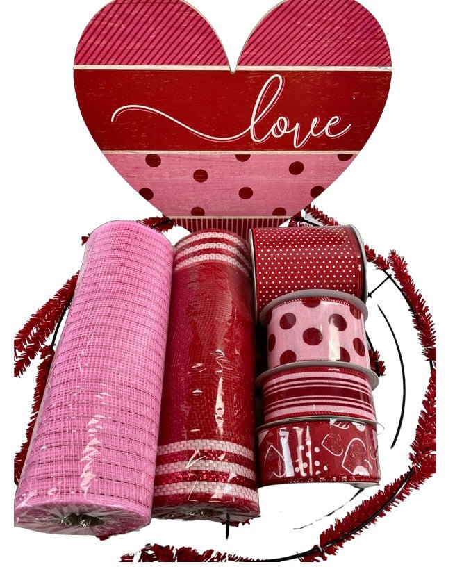 Pattern Heart Wreath Kit - Valentine Heart Wreath Kit - The Wreath Shop