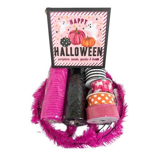 Pink Happy Halloween Wreath Kit - The Wreath Shop