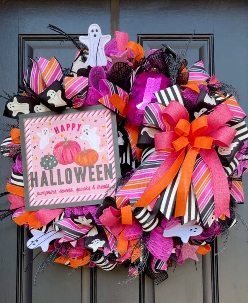 Pink Happy Halloween Wreath Kit - The Wreath Shop