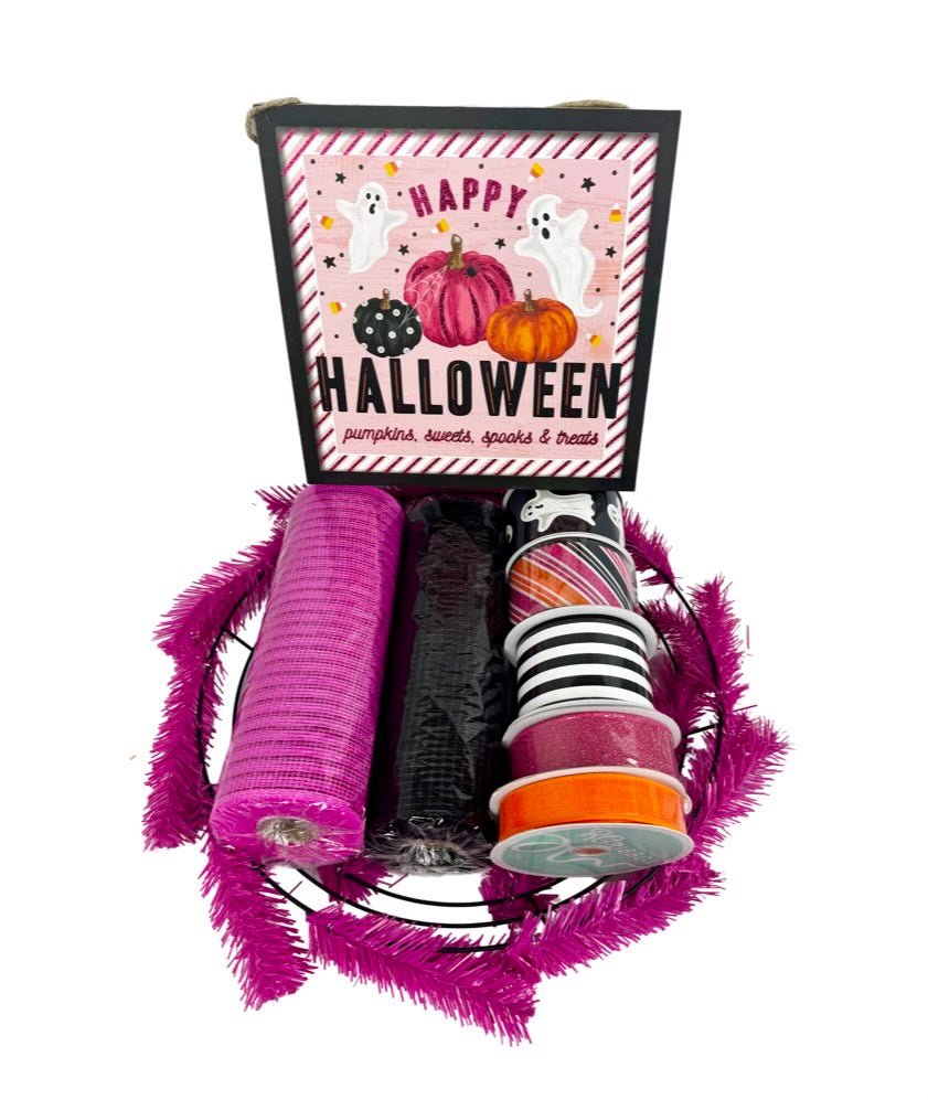 Pink Happy Halloween Wreath Kit - The Wreath Shop