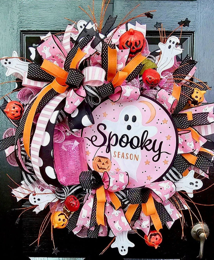 Pink Spooky Season Wreath Kit - Pink Spooky Season Wreath Kit - The Wreath Shop