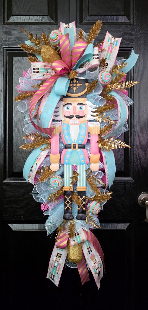 Pink/Blue Nutcracker Swag Kit - Pink/Blue Nutcracker Kit - The Wreath Shop