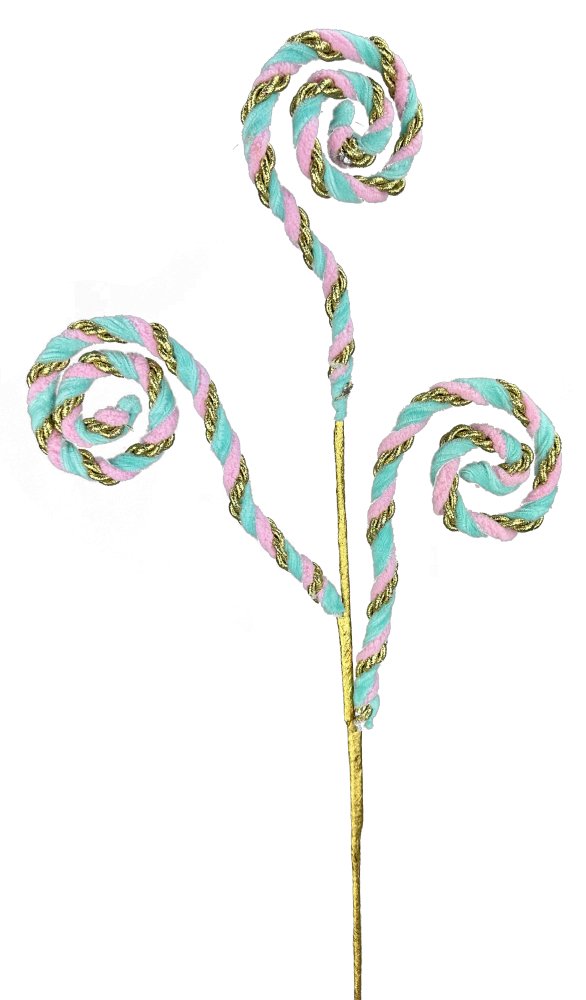 Pink/Blue/Gold Spiral Curly Spray - 28" - 85905PKBL - The Wreath Shop