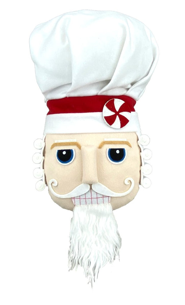 Plush Nutcracker Chef Head - 85295RDWT - The Wreath Shop