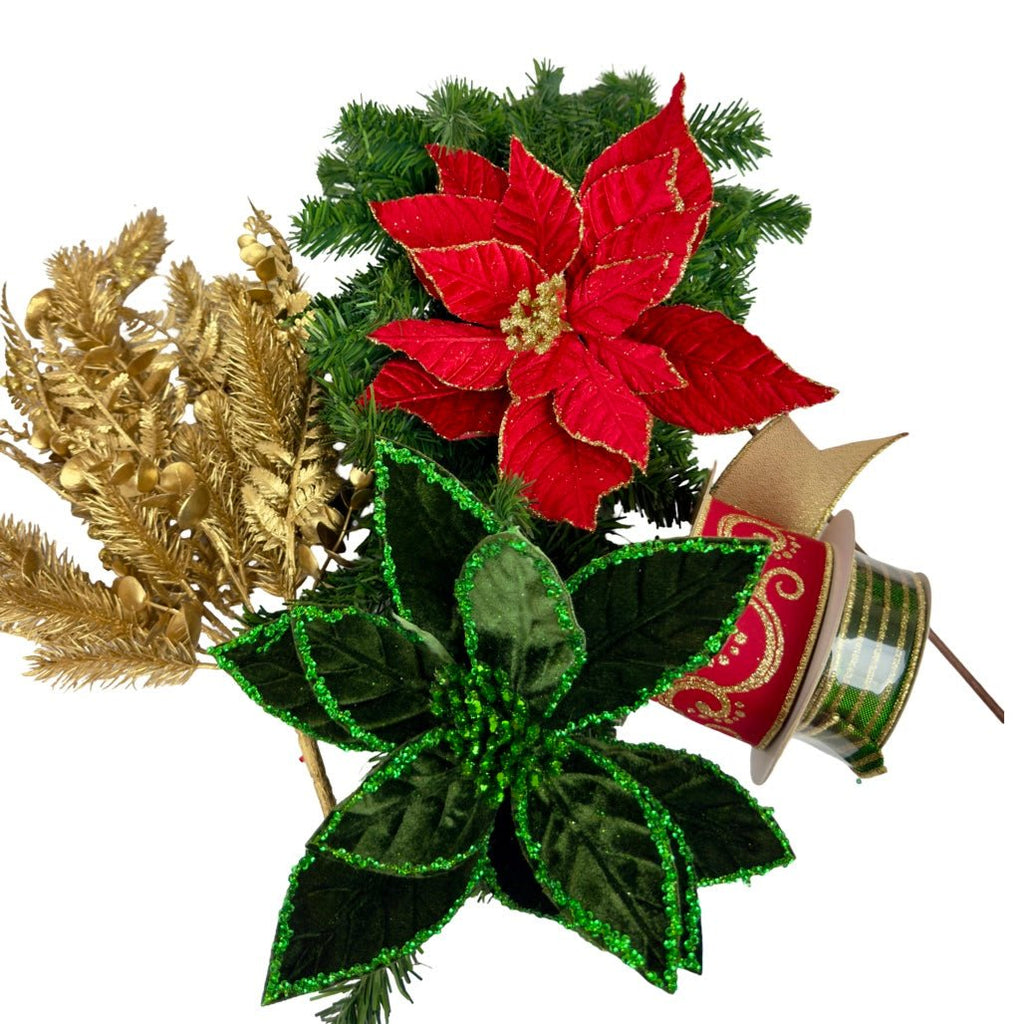 Red & Green Christmas Poinsettia Swag Kit -  - The Wreath Shop