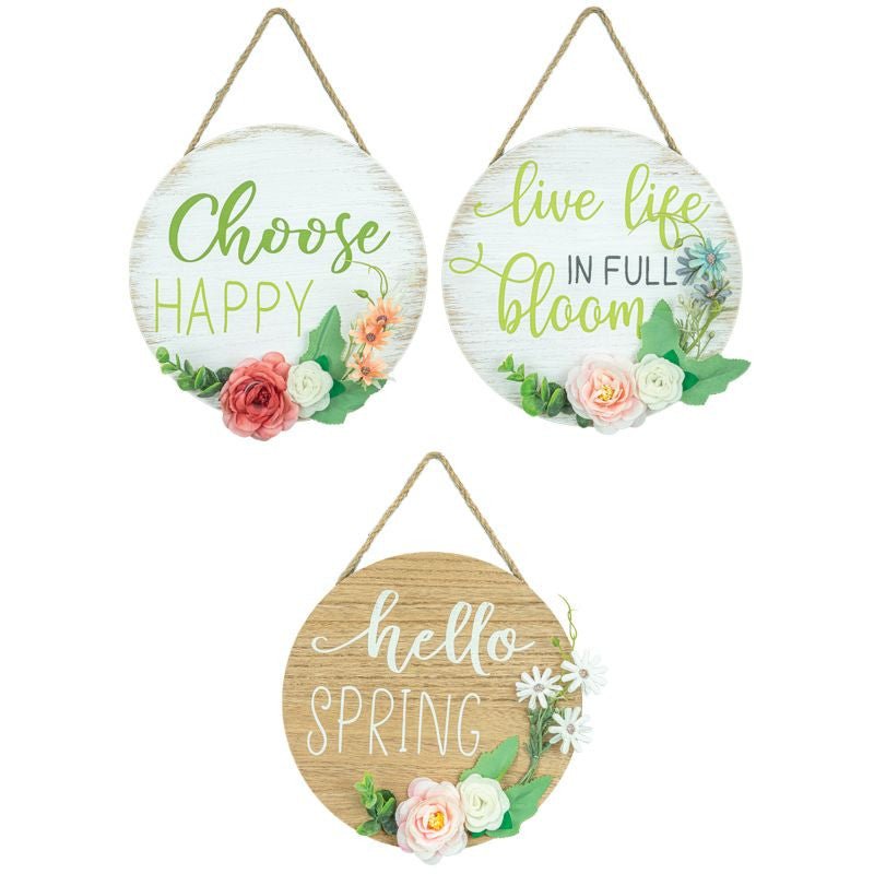 Round Spring Floral Sign - 63497 - Choose - The Wreath Shop