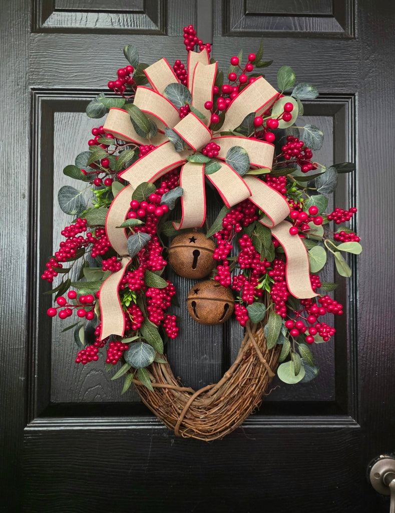 Rustic Jingle Bell Wreath -  - The Wreath Shop