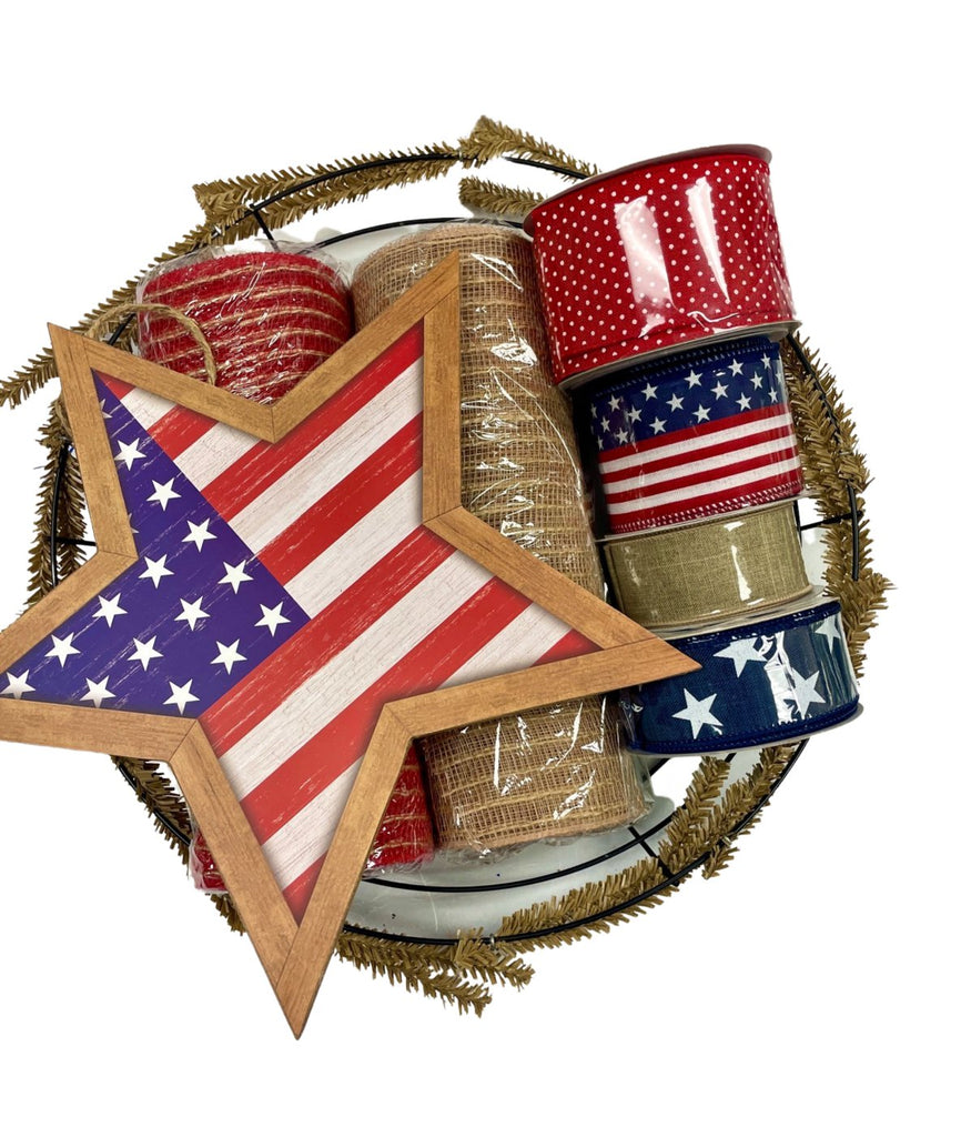 Rustic Patriotic Star Wreath Kit - Rustic Patriotic Wreath Kit - The Wreath Shop