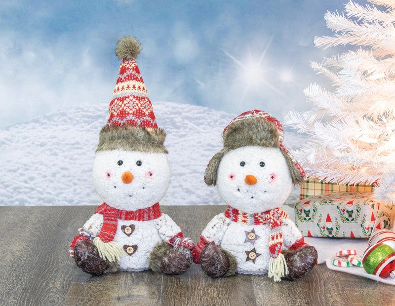 Snow Day Sitting Snowman - HH29357-tall - The Wreath Shop