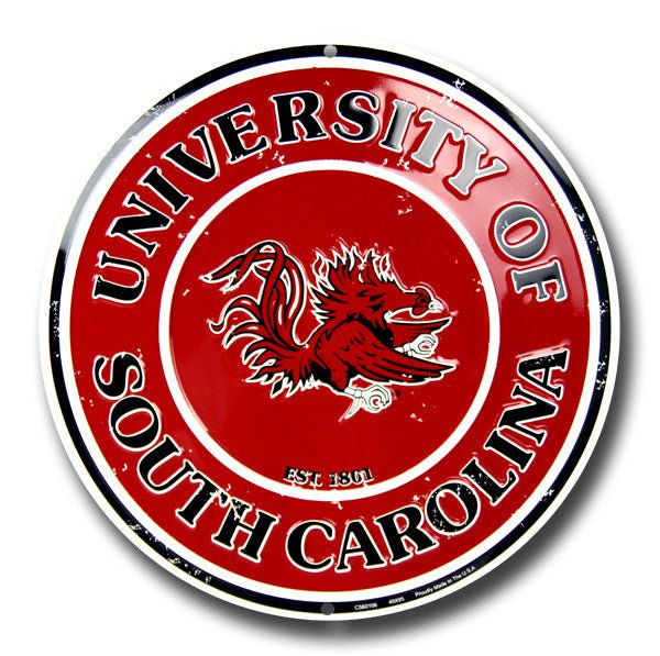 South Carolina Embossed Metal Circular Sign - CS60106 - The Wreath Shop