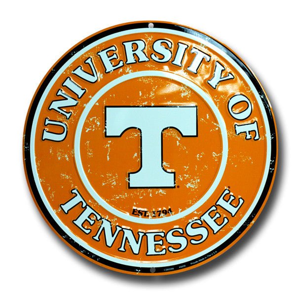 Tennessee Volunteers Embossed Metal Circular Sign - CS60099 - The Wreath Shop