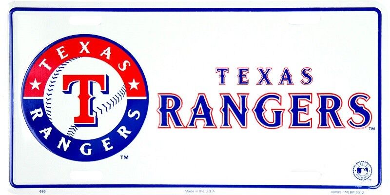 Texas Rangers Metal License Plate Sign - LP-683 - The Wreath Shop