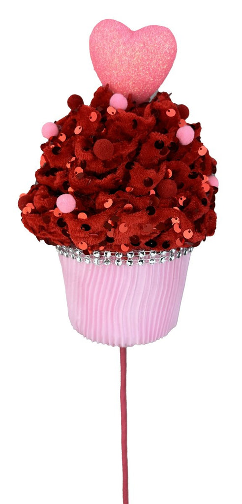 Valentine Heart Cupcake Pick - 63564RDPK - The Wreath Shop