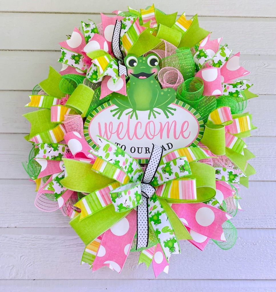 Welcome to Our Pad Wreath Kit - Frog Wreath Kit - The Wreath Shop